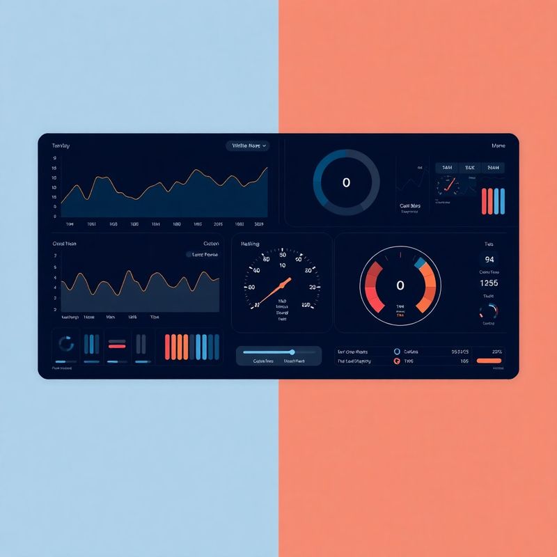Više dashboard widgeta — linijski grafovi, heat mape i gauge kontrole